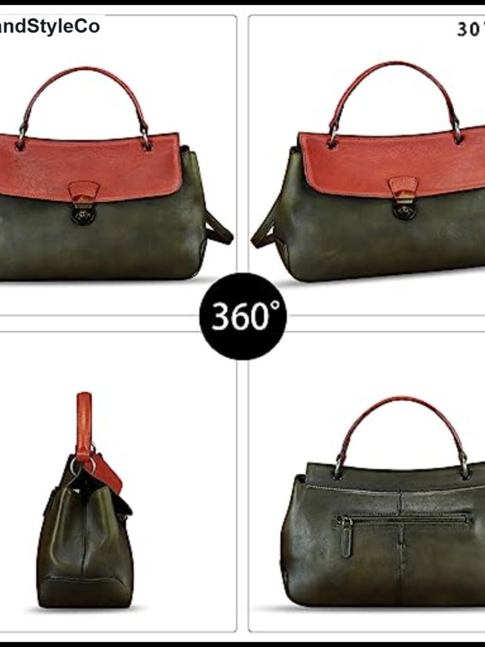 Genuine Leather Vintage Satchel Bag Women Handbag Crossbody Shoulder - Picture 2 of 6